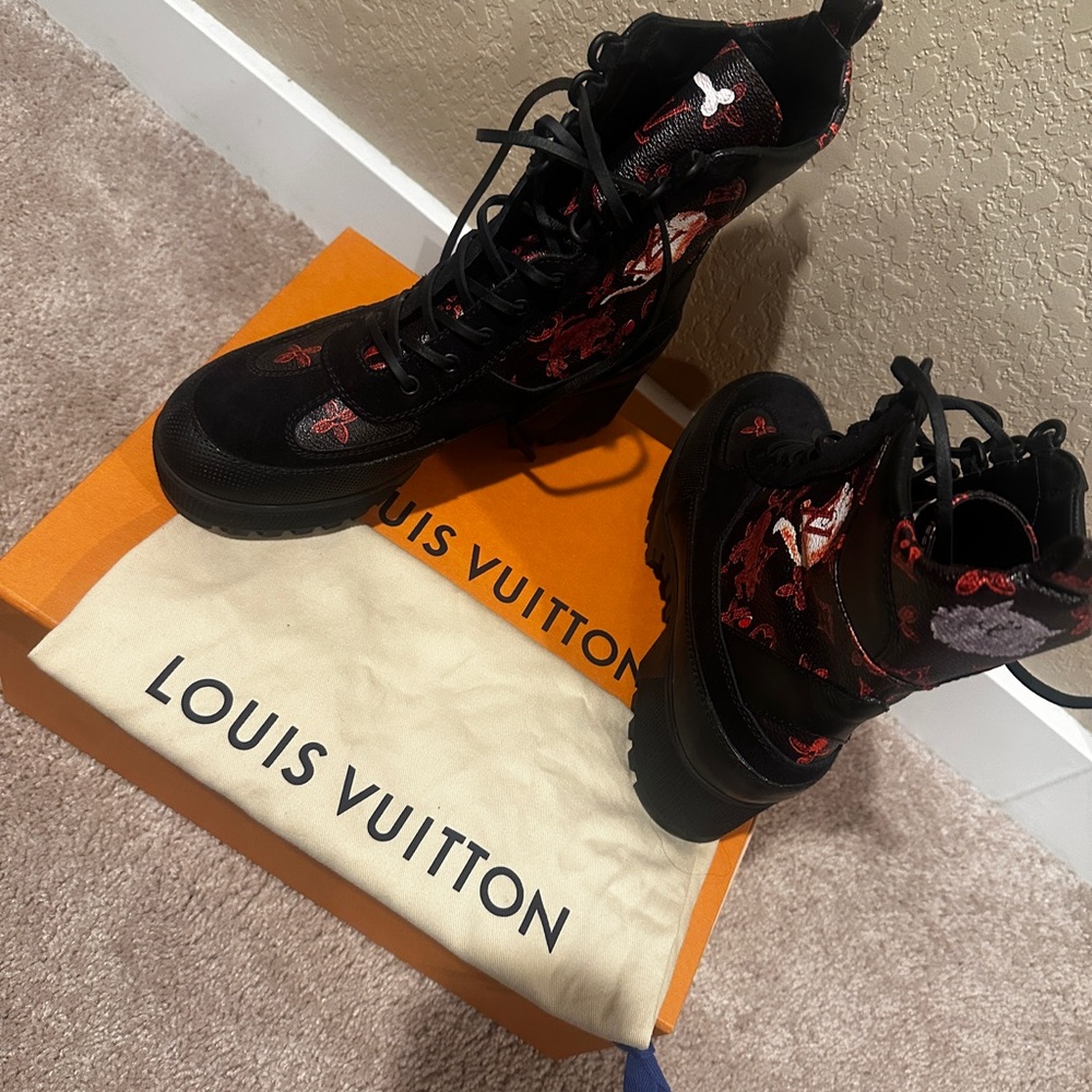 Louis Vuitton Black Platforms with Chunky Sole